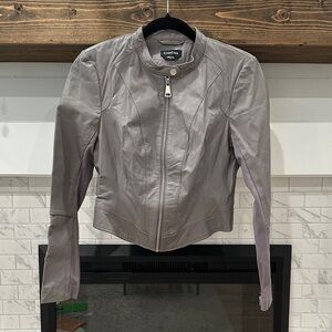 bebe Women's grey Leather Jacket